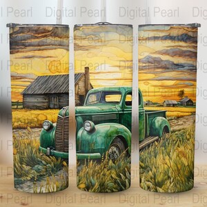 Vintage truck png, 20 oz Skinny Tumbler Sublimation Wrap Design, Straight & Tapered Wrap, Tumbler Wrap, Tumbler PNG, Instant Download