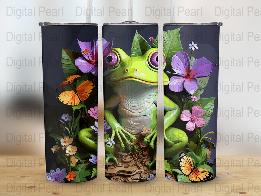 Frog Tumbler Wrap, 20 Oz Skinny Tumbler Sublimation Wrap Design ...
