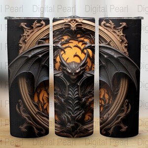 Retro Spooky Season Tumbler Wrap Design, Halloween Tumbler Wrap, 3D 20oz Sublimation Design png, Skinny Straight Tumbler Wrap