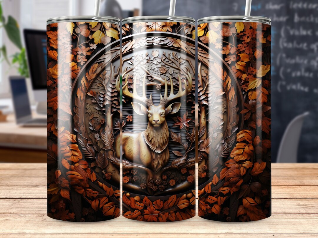 Deer Hunter 20 Oz Skinny Tumbler Sublimation Wrap Design, Straight ...