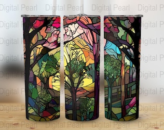 Design de embalagem de sublimação para copo fino de 20 oz, reto, embalagem cônica, embalagem para copo, copo PNG, download instantâneo, presentes de vitral
