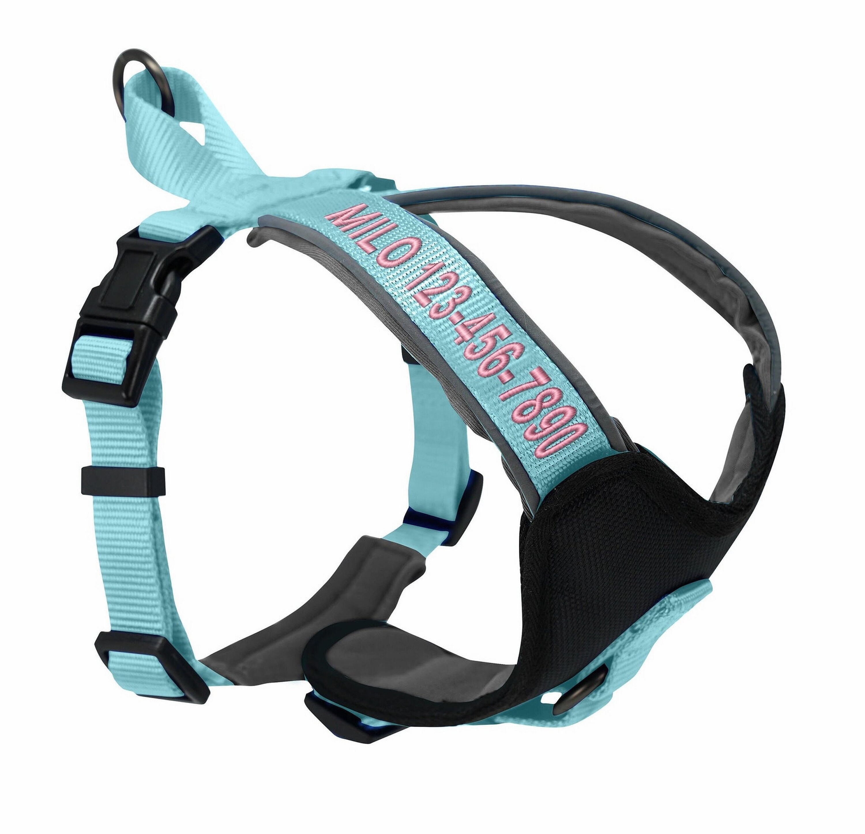 Personalized Reflective Dog Harness Buckle Embroidered Etsy