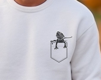 Pocket Beardie Sweatshirt | Shirt for bearded dragon keepers | Lizard lovers Crewneck