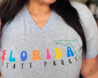 Florida State Parks T-shirt V-neck Unisex, great Christmas gift, for campers and outdoorsy people