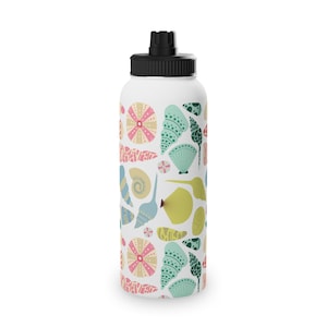 Shells Stainless Steel Water Bottle, great for shell lovers, beach lovers birthday and Christmas gifts