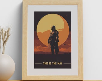 Mandalorian “This Is The Way” Art Digital Download, Star Wars, Mando, Minimalist, Decor, Office, Poster, Print, Baby Yoda, kids, collectible