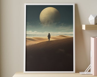 Minimalist Dune Inspired Art Digital Download, Dune, Paul Atreides, Arrakis, Arrakeen, Book, Minimalism, Decor, Office, Poster, Print