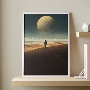 Minimalist Dune Inspired Art Digital Download, Dune, Paul Atreides, Arrakis, Arrakeen, Book, Minimalism, Decor, Office, Poster, Print