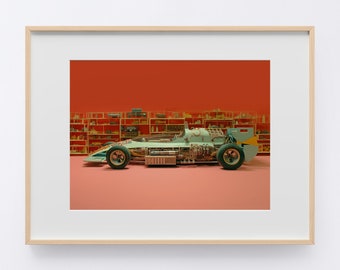 Wes Anderson Inspired Formula One Printable Digital Art Download, Race Car, Belafonte, Life Aquatic, Formula 1, Grand Prix, Poster, Inside