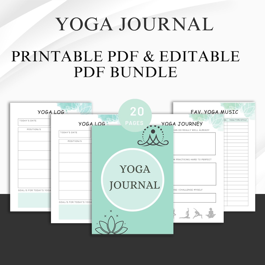 Printable Yoga Journal and Wellness Meditation Yoga Routine Planner ...