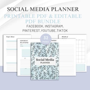 Ultimate Social Media Planner Printable Marketing  Content Planner for Instagram Facebook Business Organizer  Content Calendar