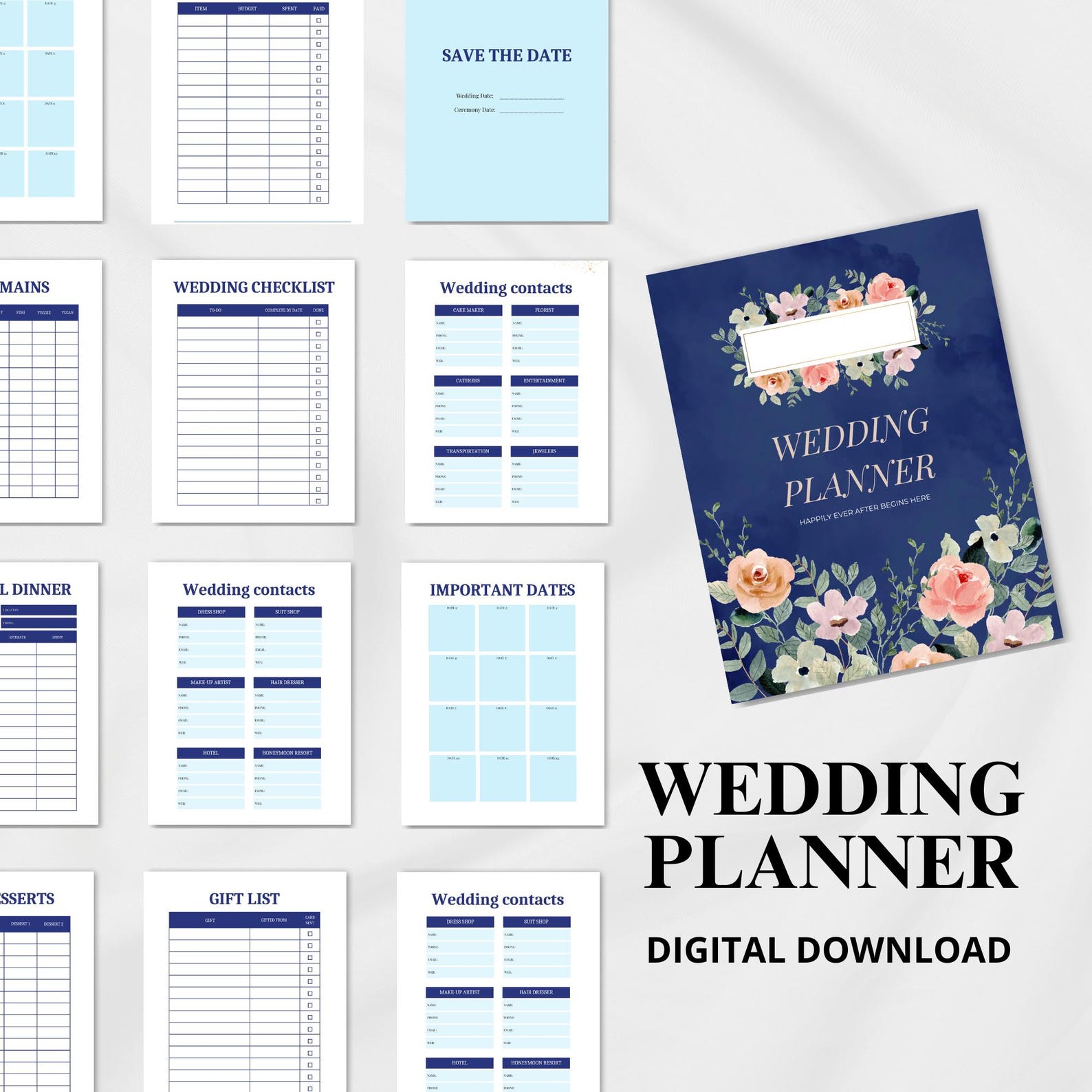Ultimate Wedding Planner Printable Digital Kit Wedding Binder Template