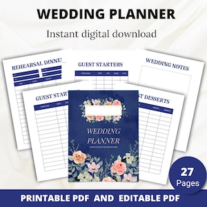 Ultimative Hochzeitsplaner Printable Digital Kit Hochzeit Binder Vorlage Checkliste Buch und Hochzeitsplaner PDF Perfekte Hochzeitsorganisation