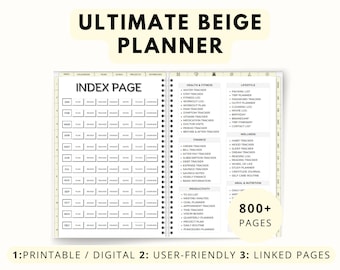 Mega-adhd-plannerbundel voor volwassenen afdrukbaar, Ultimate Life-plannerbundel, productiviteitsplannerdagboek, ongedateerde persoonlijke planner-inzetstukken