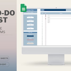 Excel To-Do List - Azure Dreams Template Spreadsheet | Task Planner | Daily Task Tracker | Digital Task List | Checklist Template