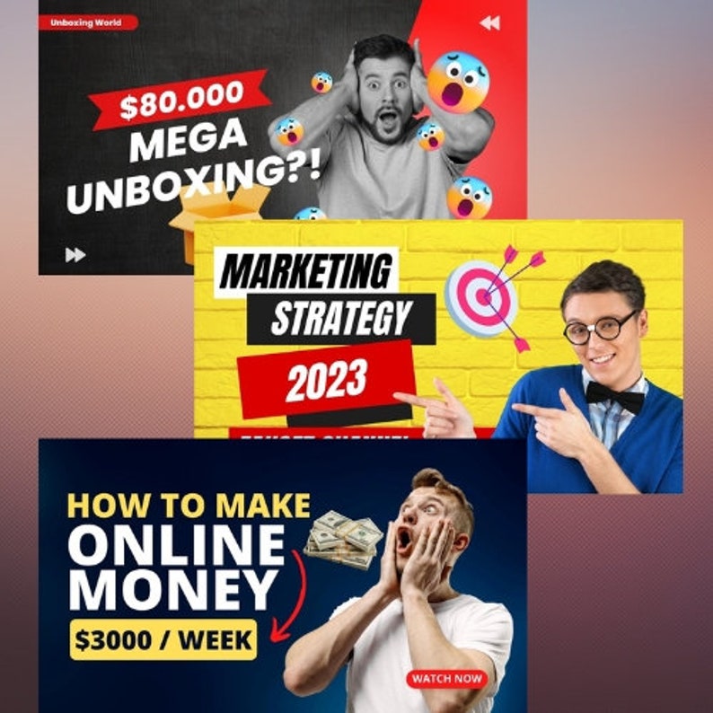 Trendy Youtube Thumbnails Pack Für Canva | Youtube Thumbnail | DIY ...