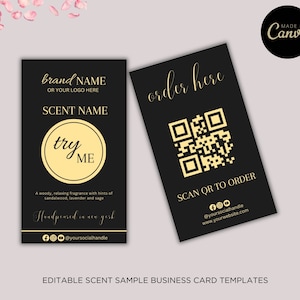 CANVA geurmonsterkaart bewerkbare sjabloon, minimalistische DIY Edit Candle Sampler, afdrukbare parfumtesterkaart, Canva Pro-sjabloon!!!