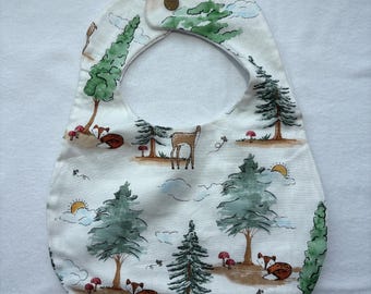 Winter Forrest print baby bib
