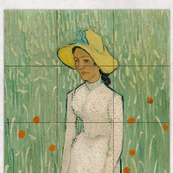 Keramikfliese Wandbild Mädchen in Weiß / Vincent Van Gogh / Fliesen / Kunstwerke auf Fliesen