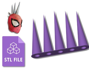 FILE 3D STL: Costume Cosplay Spider-verse Spider Punk Spider-Punk - Maschera Mohicano con punte cucite fai da te Punti Spider-man nello Spider-verse