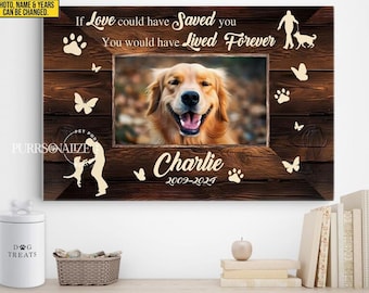 If Love Could Keep You Canvas - Custom Dog Memorial Gift Photo Collage