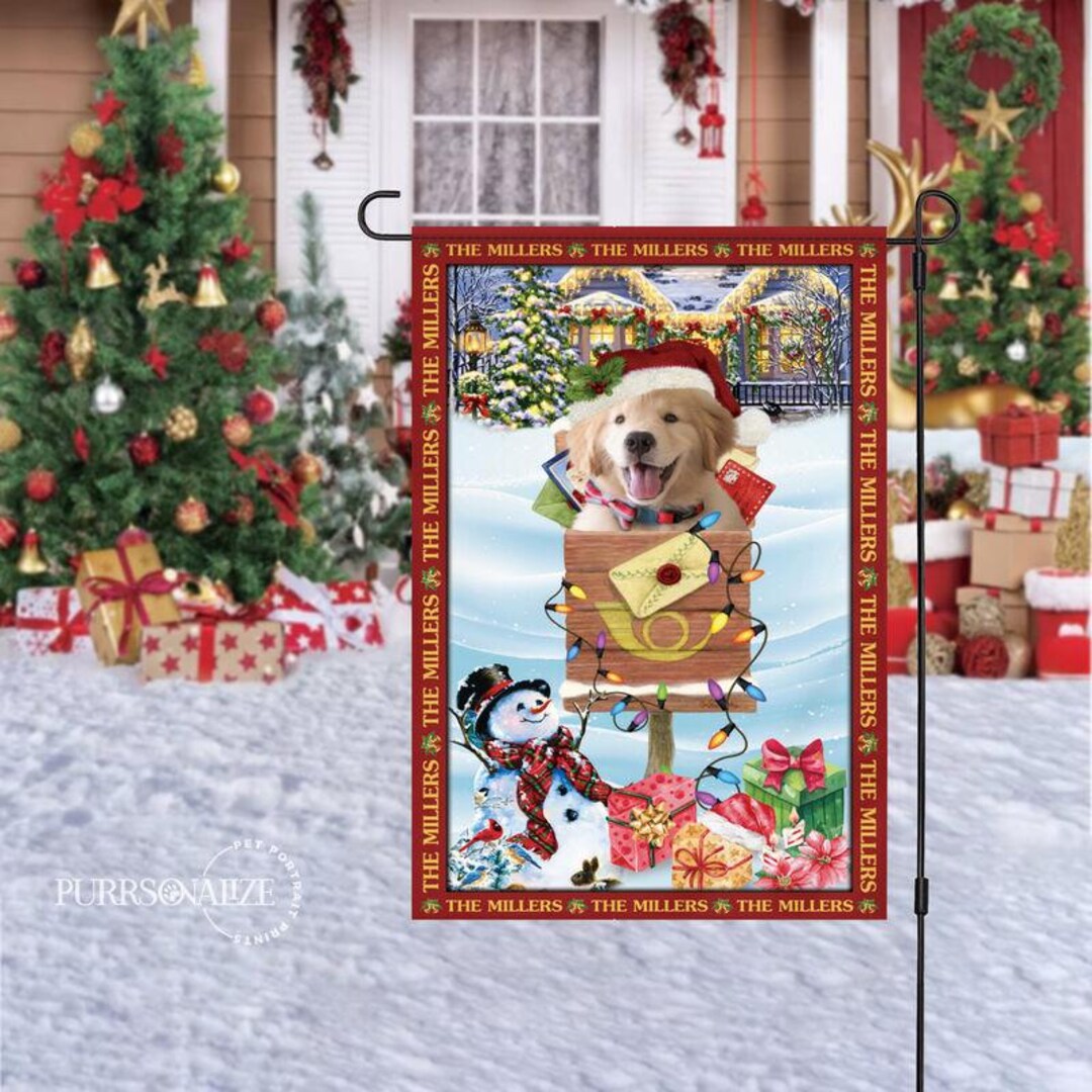Personalized Dog Merry Chistmas Garden Flag - Gift For Dog Lovers