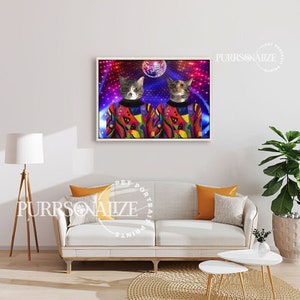 USA MADE The Pop Star Custom Pet Portrait, Personalized Dog Cat Canvas, Poster, Digital Download Wall Arts, Customized Pop Star Pet Gifts