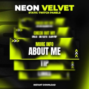 Green Neon Velvet Panels for Twitch Stream Info Buttons Kick Silk Waves Stream Panels Green Texture Overlay Kick Panels Streaming Neon