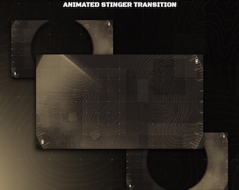 Transición de aguijón de radar de operaciones especiales animadas Patada de paquete de Twitch Superposición topográfica Mapa de aguijón de OBS beige Transición de transmisión animada Patada