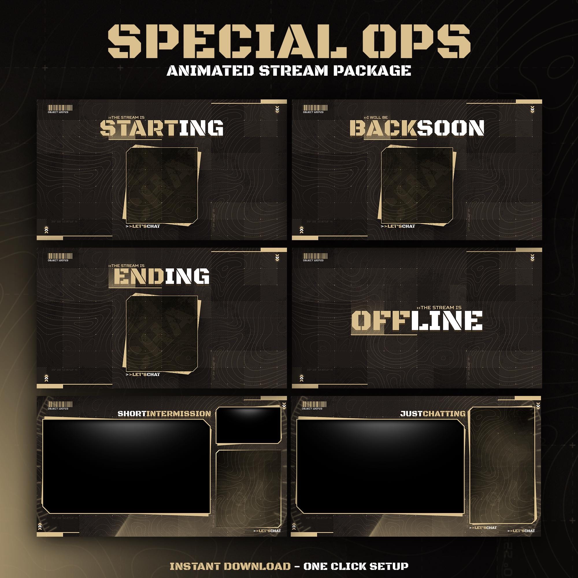Ops Streaming Animated Special OPS Radar Twitch Overlay Streaming Package Army Stream ...