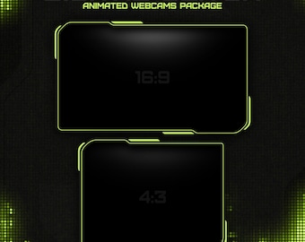 Animated Digital Glitch Webcam Overlay for Twitch Stream Border Kick Tech Error Stream Overlay Cyberpunk Animated Facecam Kick Stream Cam