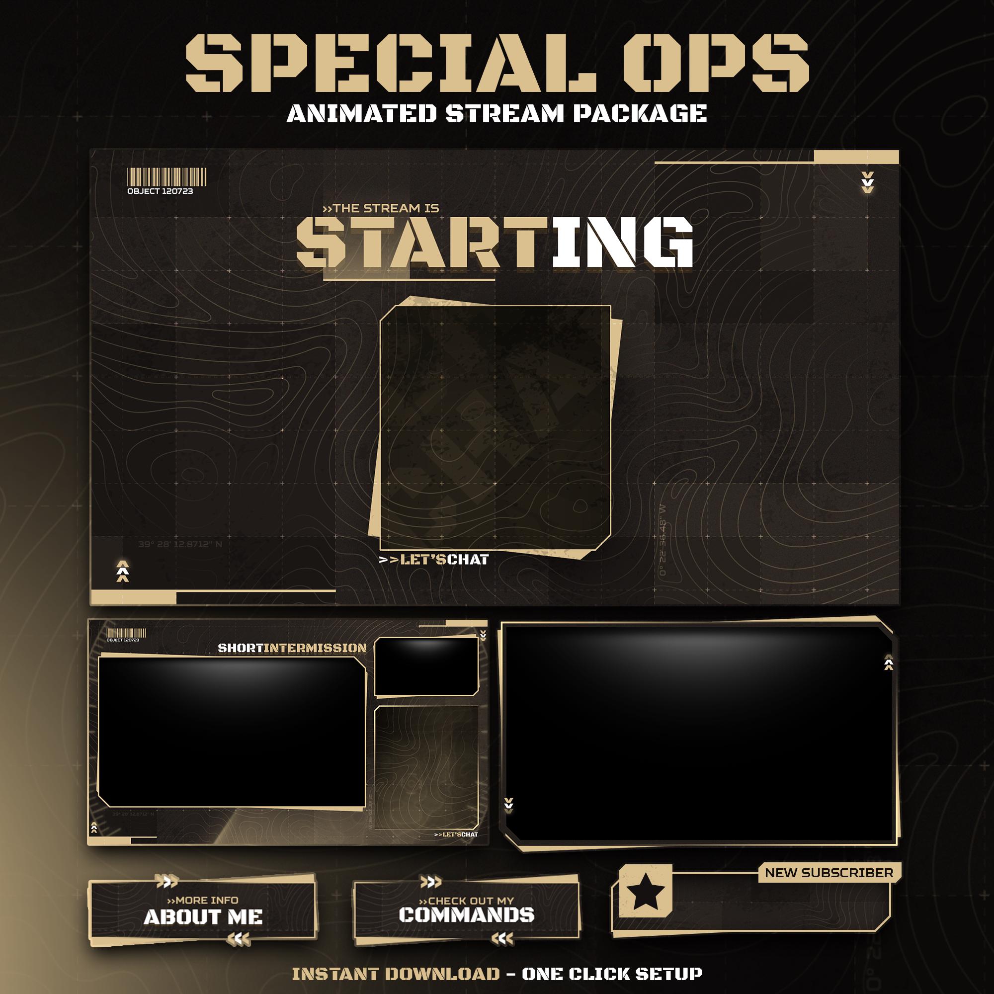 Animated Special OPS Radar Twitch Overlay Streaming Package Army Stream ...