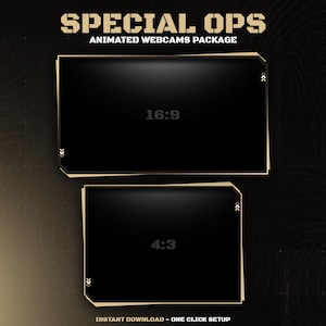 Animated Special OPS Beige Webcam For Twitch Stream Package Kick Radar War Overlay Brown Military Animated Overlay Twitch Facecam Army Pack