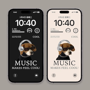 Doggy Music fondos de pantalla para iPhone, fondos de pantalla caprichosos para iPhone, conjunto de fondos de pantalla para teléfonos inteligentes minimalistas, fondo estético para iPhone