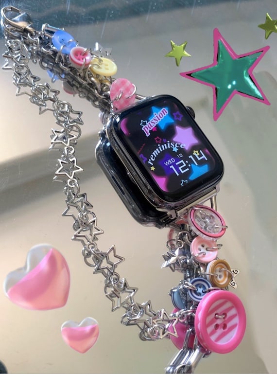 Y2K Star handmade band for apple watch Series 3 4 5 6 7 8 Ultra SE,iwatch strap for women,valentines day gift for her