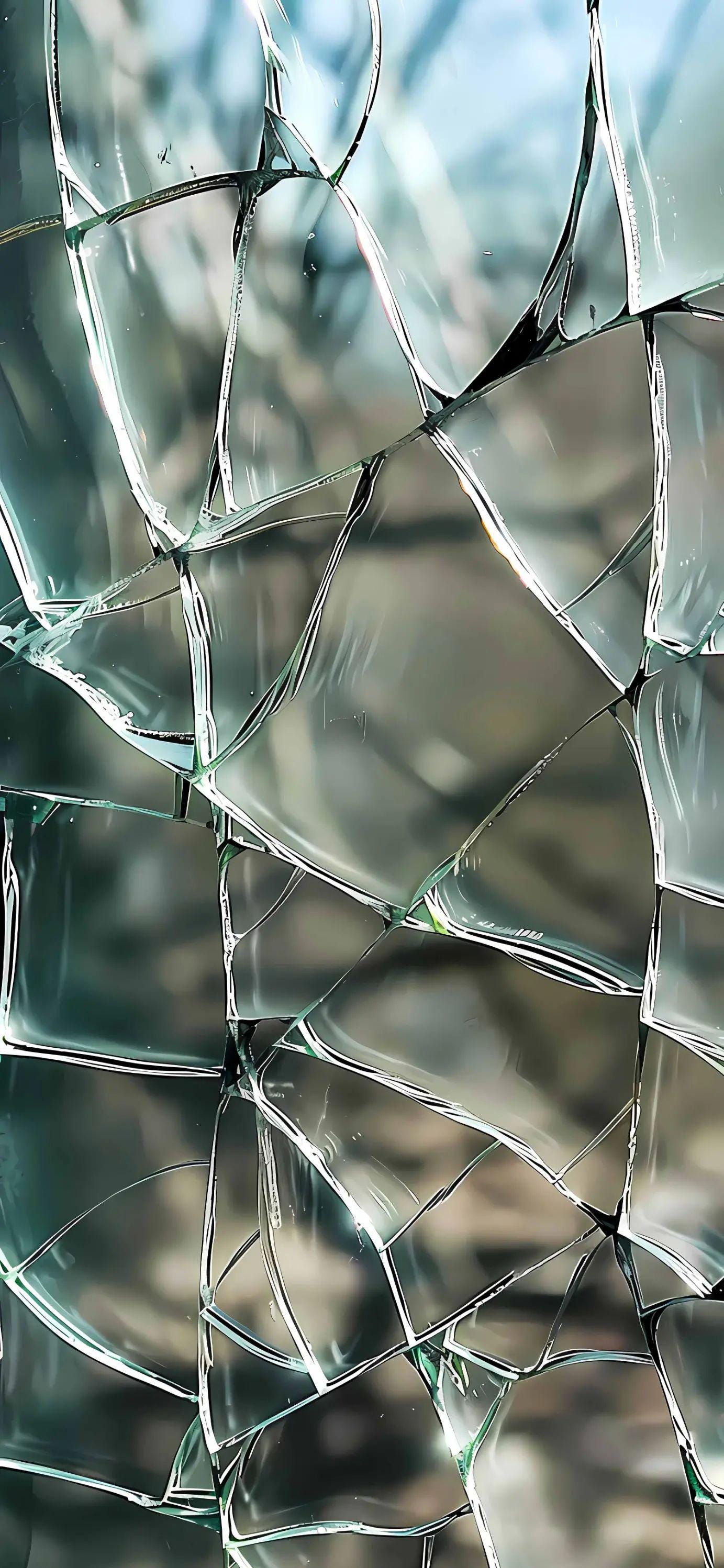 Original Shattered Glass Phone Wallpaper，whimsical Wallpapers Iphone,  Minimalist Smartphone Wallpaper Set, iPhone Aesthetic Background - Etsy, image size:1383x2996