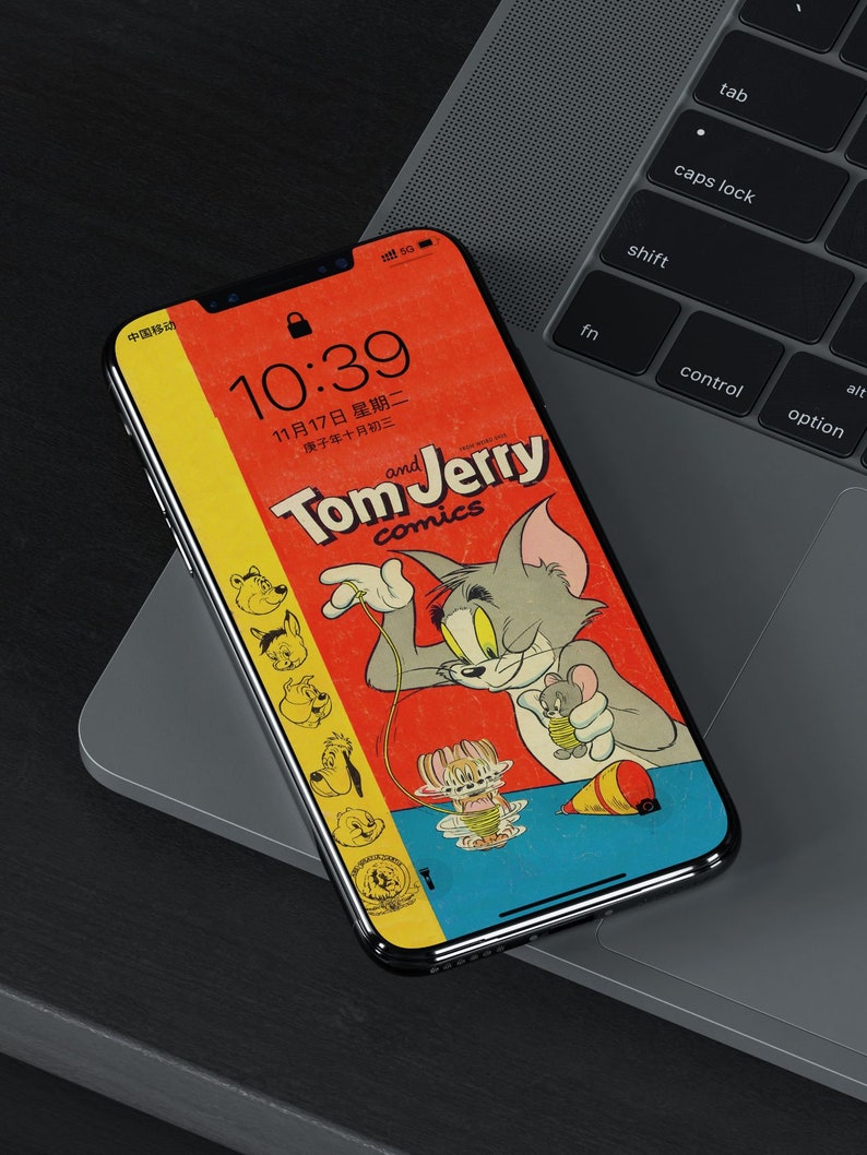 TOM & JERRY Cartoon iPhone Wallpaper,original Design,minimalist