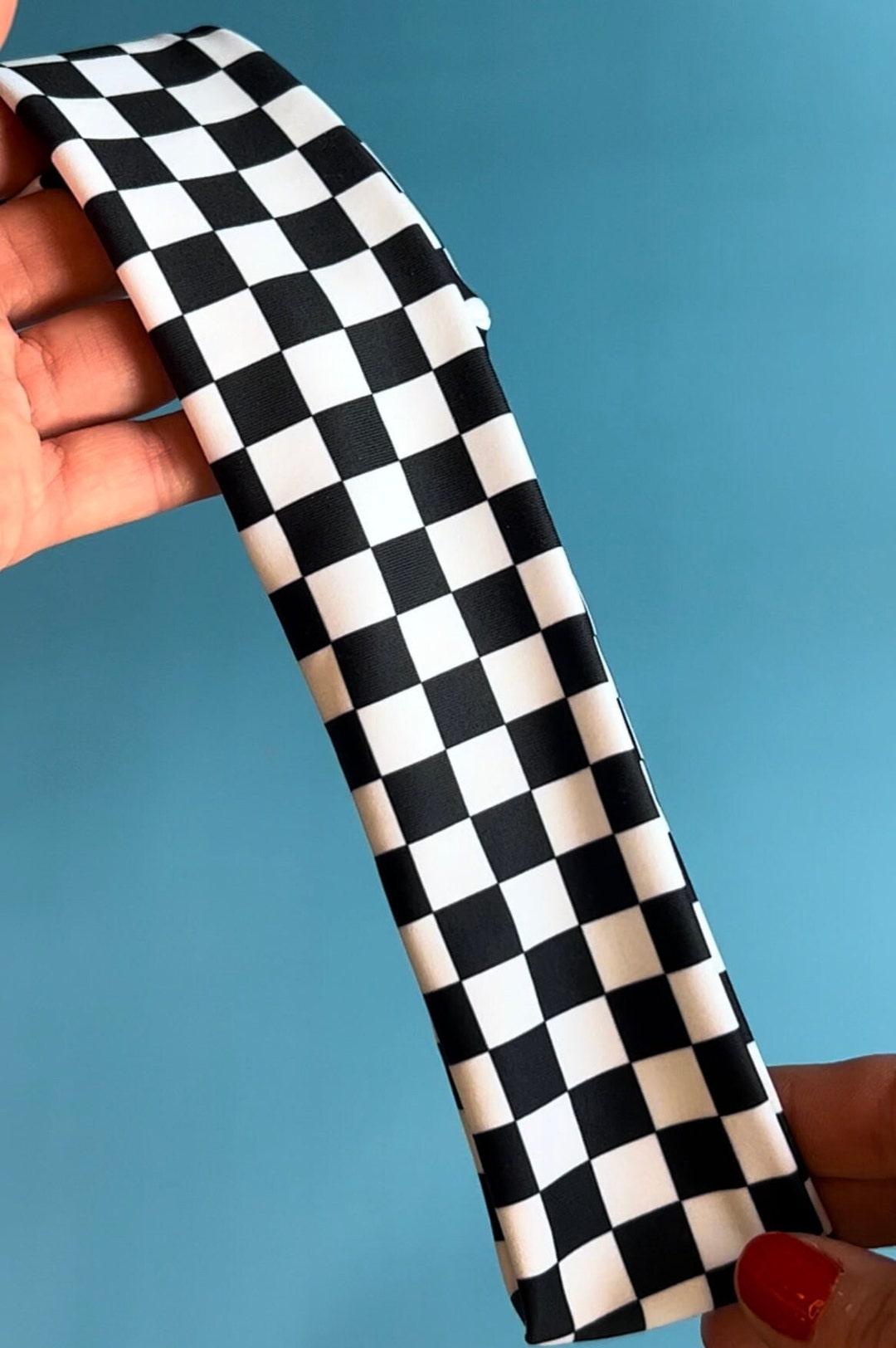 Grey Checkered Dress + Headband