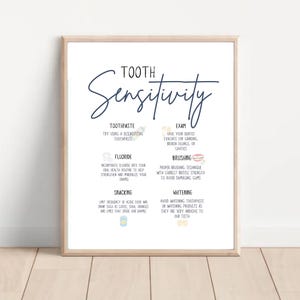 Zahnempfindlichkeits Poster, Zahnhygiene Poster, Zahnarztpraxis Dekor, Zahnarzt Lernbild