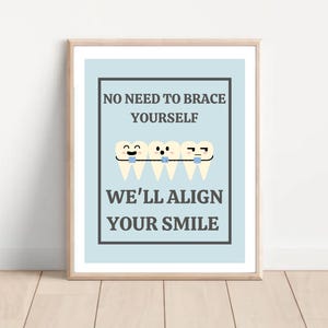 Arte de pared de ortodoncia, decoración de pared de ortodoncia, póster de ortodoncia, regalo de ortodoncia, decoración de aparatos ortopédicos, regalo para dentista, regalo de asistente de ortodoncia
