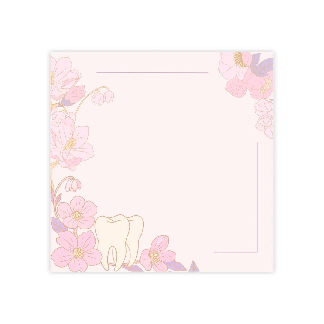 Tooth Note Border Floral Tooth Notes Pad | Post-it Note Pad - Etsy