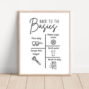 volver a lo básico póster de atención dental en el hogar dentista higiene bucal decoración