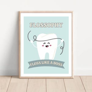 Dental office decor floss poster dental wall art funny dental office gifts dentist gift hygienist gift custom dentist gift