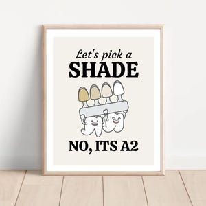 funny tooth shade dental poster dental office wall art dental office decor dentist gift prosthodontist gift