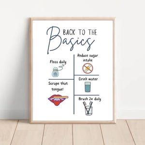 Póster de salud bucal, arte mural de higiene dental, decoración de consultorio dental, regalo de dentista, regalos de consultorio dental, póster de higienista dental