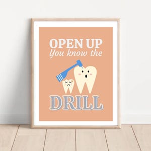 open up you know the drill funny dental wall art dental office decor dentist drill poster dentist gift denny gift for dentist dental art