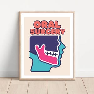 oral surgery dental office wall art oral surgeon dental office decor retro style oral surgery poster OS gift oral surgeon gift