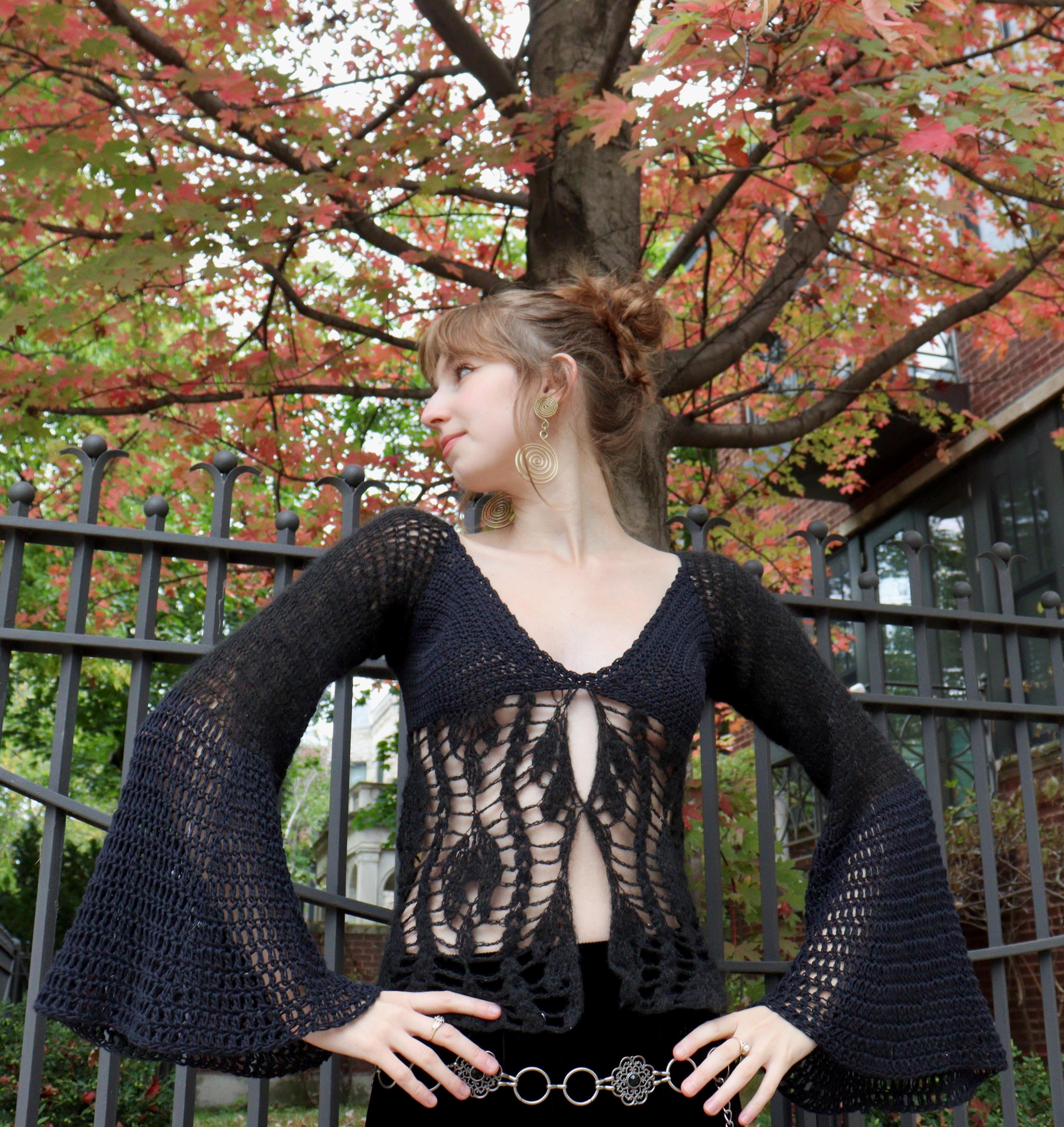 MARION Vintage CROCHET LACE TOP ブラック Black Oversized Lace And