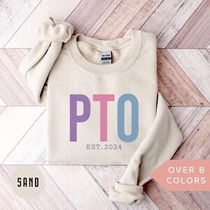 Personalized PTO Sweatshirt, Custom PTO Shirt, Teacher Appreciation Gift, Parent Teacher Organization Crewneck, Pto Crew Sweater, Pto Squad