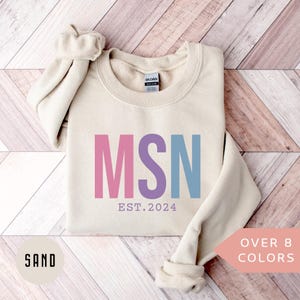 Personalized MSN Sweatshirt, Custom MSN Shirt, MSN Nurse Gift, Nurse Appreciation Gift, Master of Science in Nursing Crewneck, Pullover